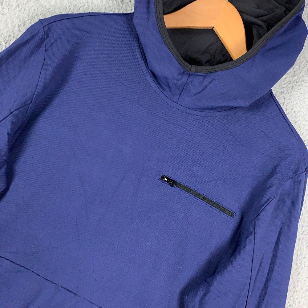 Theory Hoodie Men's Large L Blue Pullover Techwear Minimalist Midweight Dox Rail